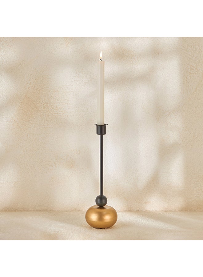 Home Box حامل شموع مزخرف باللونين الذهبي والأسود - Image 1